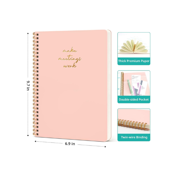 Meeting Notebook for Work Organization Minutes Planner