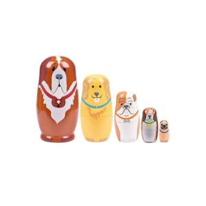 Stacking Wooden Handmade Matryoshka Dolls 5 Pcs. 6"